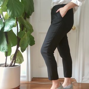 Black Tapered Pull-On Pants